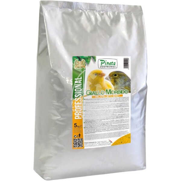 Pineta Giallo Morbido Mielato 5kg - feuchtes Eifutter mit Honig für alle Vogelarten